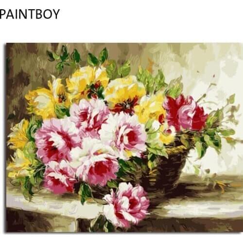 PAINTBOY DIY Framed Pictures Painting By Numbers DIY Digital Canvas Oil Painting Home Decor For Living Room Wall Art