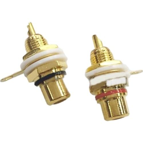 A pair Banana connector RCA socket RCA Housing Terminal for High-end hifi audio amplifier Loudspeakers