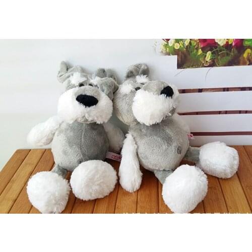 Real life toy about 35cm gray Schnauzer dog plush toy soft doll kids toy Christmas gift h0894