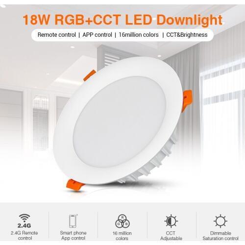 [Seven Neon]2.4GHz Mi-Light Wifi waterproof&moistureproof multi-function 18W RGBCW+RGBWW RGB+CCT LED SMD down light