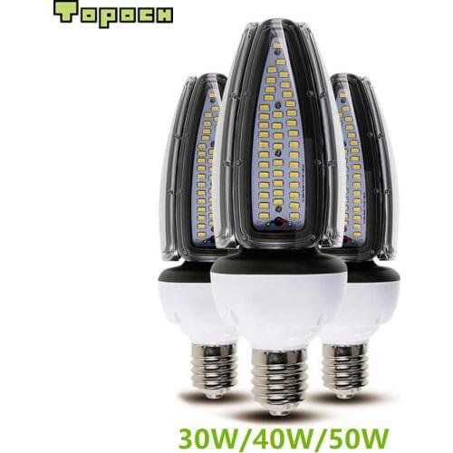 Tokili Street Light Bulb LED 30W 40W 50W 120LM/W E27 E40 Base UL CE List HID CFL Replacement 100-277V for Post Top Acorn Fixture