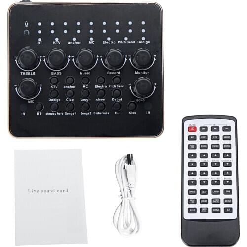 V10 Audio USB Live Sound Card Headset Microphone for Mobile Phone Computer PC Live Sound Card Fast Hand Shouting Wheat Universal