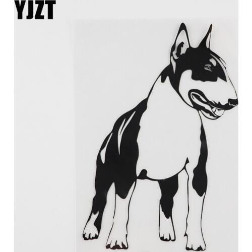 YJZT 9.5CMX14.3CM High Quality Bull Terrier Dog Pet Decal Vinyl Car Sticker Black/Silver 8A-0005