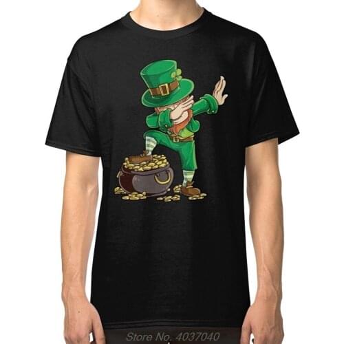 Dabbing Leprechaun Funny Dab St Patricks Day Black T-Shirt Tees Clothing New Fashion Brand Clothing harajuku