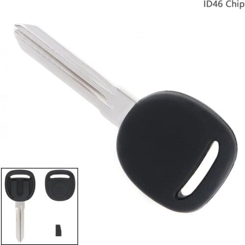 Car Replacement Transponder Ignition Key Uncut Blade Blank with 46 Chip for Chevrolet