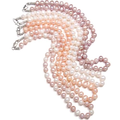 Elegant White High Quality Natural Pearl Wedding Necklace for Ladies Beautiful Fashion Jewelry 45cm