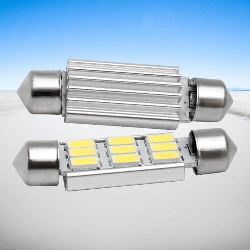 10pcs 42mm 6418 C5W C10W SV8.5 9 SMD 5630 5730 LED White CANBUS Error Free Car License Plate lights Dome Festoon Lamp door light