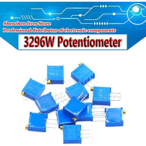 10pcs/lot New 3296W Multiturn Trimmer Potentiometer 10R 20R 50R 100R 200R 500R 1K 2K 3K 5K 10K 20K 30K 50K 100K 200K 500K 1M 2M