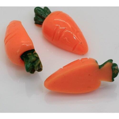 100/50pcs Cute 3D Miniatures Vegetable Carrot Resin Flatback Cabochons For Art DIY Decorative Craft Making