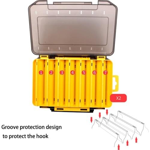 2 Sided Lure Case Tackle Box 12 Baits Lure Squid Jigs Box Container Organizer Storage Case Cas de leurre Fishing Accessories