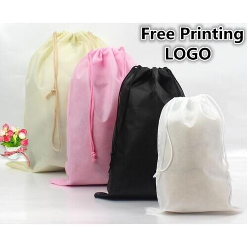 500PCS/LOT Free Printing One Color LOGO Non-woven Storage Bag Dress/ Shoe Dustproof Bag 4 Size 4 Color Option Can Personality