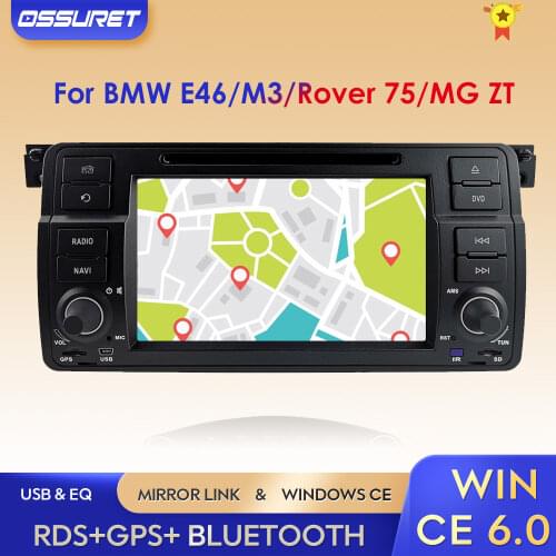 AutoRadio 1 Din Car DVD Player For BMW E46 M3 318/320/325/330/335 Rover 75 1998-2006 GPS Navigation BT SWC RDS DVBT DAB+ CAM