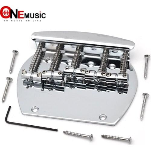 Bass Bridge Heavy 4 String Curved Bass Guitar Bridge For Electric Bass Chrome 1pcs