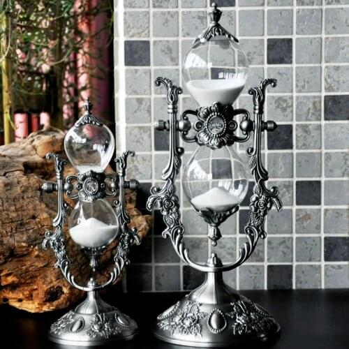 American Metal Hourglass Timer 15/30 Minutes Bookcase Desktop Ornaments Home Decoration Furnishings for Men and Girlfriend Gifts
