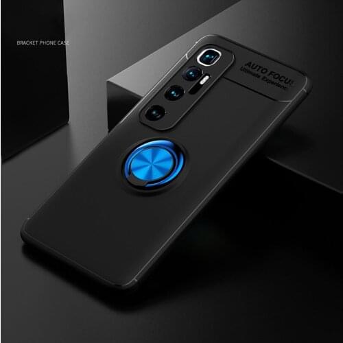 Phone Case for Xiaomi Mi 10 Ultra Case Cover Magnetic Metal Ring Holder Soft TPU Silicone Bumper Case for Xiaomi Mi 10 Ultra 5G
