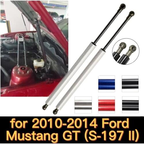 For 2010-2014 Ford Mustang GT (S-197 II) Front Hood Bonnet Modify Gas Struts Lift Supports Shock Dampers Absorber Rod Prop Bar