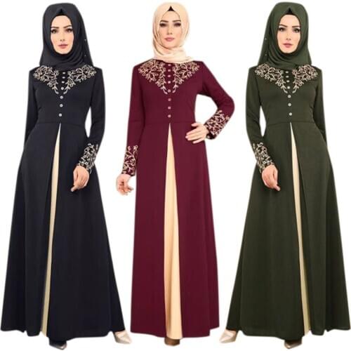 Donsignet Muslim Dress Muslim Fashion Abaya Dubai Appliques Abaya Turkey Muslim Dress Women Elegant Long Dress