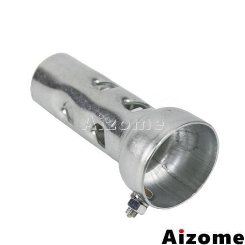 Motorcycle Silver DB-Killer Short 4" Exhaust Baffle For 50mm 2" Drag Pipes Silencer O.D. 47mm Exhaust Pipe Baffler