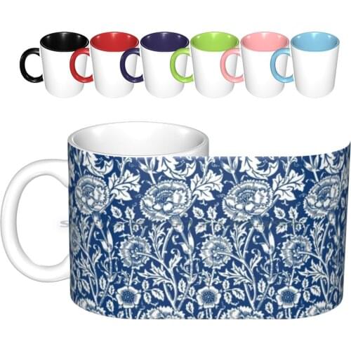 Indigo And White William Morris Pattern Ceramic Mugs Coffee Cups Milk Tea Mug Indigo Blue And White Indigo Blue Indigo And