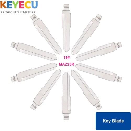 Keyecu 10 Pieces 19#, MAZ25R KEYDIY Universal Remotes Flip Key Blade for Mazda