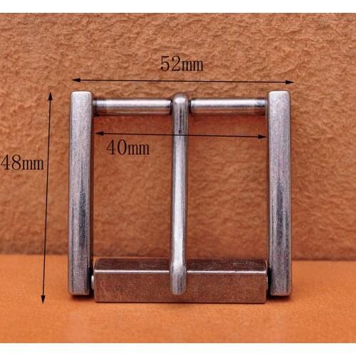 Classic Heavy Solid Antique Prong Pin Roller Buckle For 40mm Leather Craft Belt 48X52MM