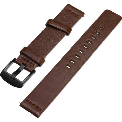 Leather Watch Strap 18mm 20mm 22mm 24mm Quick Release Replacement Watchband Bracelet With Steel Clasp Buckle For Smart Watch