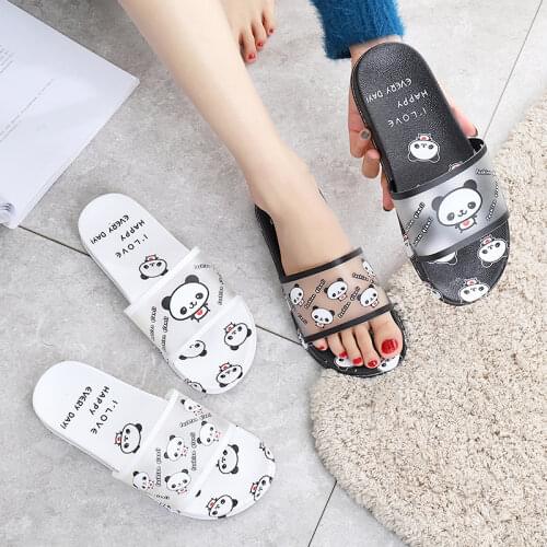 Comemore 2021 Cartoon Slippers Women Cute Bear Outdoor Wear Womens Slippers Breathable Lightweight Wear-resisting Shoes Woman