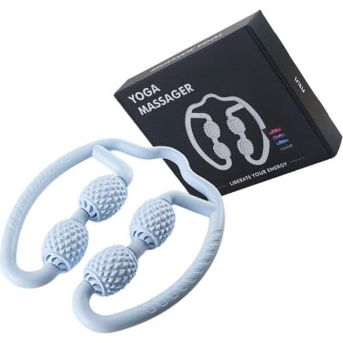 Muscle Massage Relaxation Roller Type Circular Leg Clamp Fitness Equipment Health Yoga Four-wheel Massager