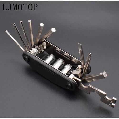 Multifunction Motorcycle Repairing Tools 15 In 1 Folding Wrench Screwdriver For Suzuki GSF 1250 1200 650 BANDIT GSX 1400 650F