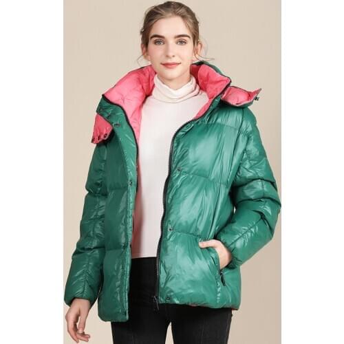 New Bright Face Loose Size Womens Cotton Padded Clothes Autumn Winter Female Bread Jacket Thick Warm Hooded Zipper Coat