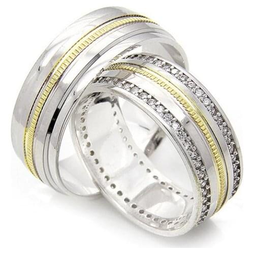 Couple Wedding Ring Sterling Silver 925 Woman And Man Luxury Jewelry Bands Fashion Engagement Anniversary Ancient Greek Model