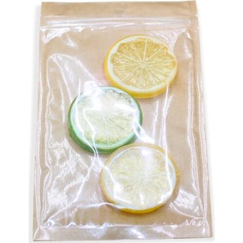 Wholesale 100pcs pouch Translucent kraft Zip Lock bag Front clear kraft paper zipper self sealing plastic pouch/bag with zipper