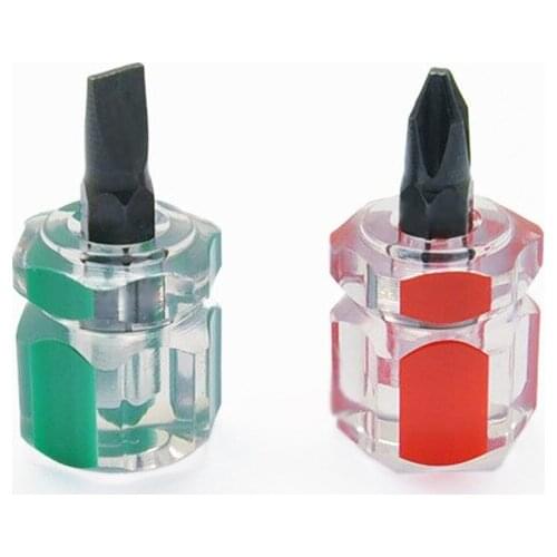 2 Pcs/set 6*14mm Short Distance Screwdriver CR-V Phillips and Slotted Mini Screwdriver Set Hand Tools