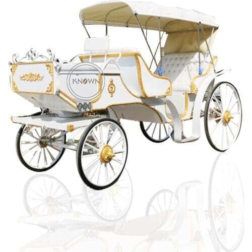 Luxury Horse Cart Four Wheels Sightseeing Electric Royal Horse Carriage For Sale Can Customized Color And Logo