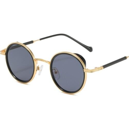 Luxury Vintage Mirror Brand Designer Sunglasses Women Men Classic Round Drive Sun Glasses Uv400 Shades Metal Frame High Quality