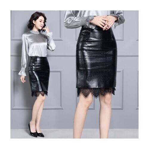 Top brand New Fashion 2020 Genuine Sheep Real Leather Skirt K10 high quality