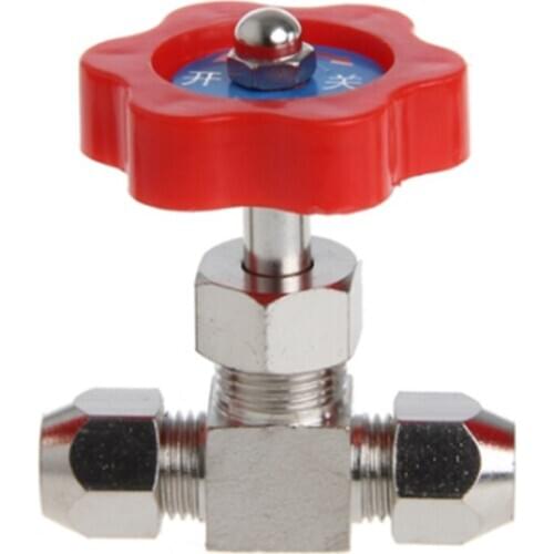 1PC 6mm 8mm 10mm 12mm Hole Dia Orange Plastic Handle Metal High Pressure Durable Tube Needle Type Globe Valve