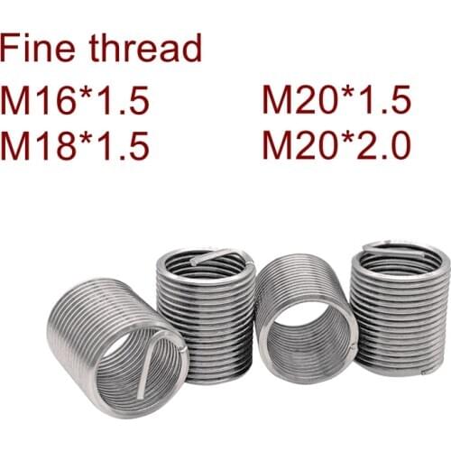 Fine thread Wire Thread Insert M16*1.5 M18*1.5 M20*1.5 M20*2.0 Screw Bushing Thread Repair DIN8140 Stainless Steel