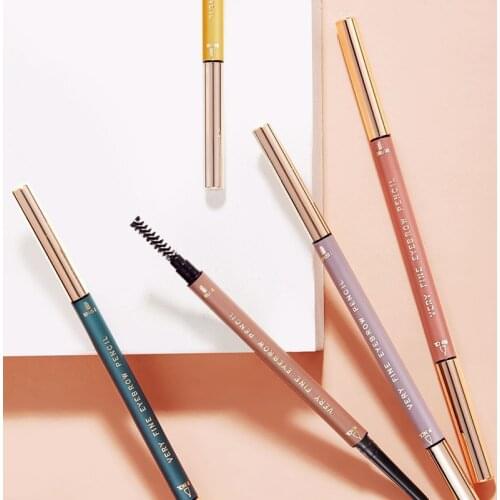 MINSHZEE Thin-headed Double-headed Eyebrow Pencil, Waterproof, No Makeup, Long-lasting Natural Eyebrow Pencil