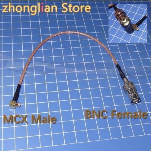 5PCS/Lot BNC Female To MCX Male elbow extention Coaxial Pigtail cable connector RG316 20CM