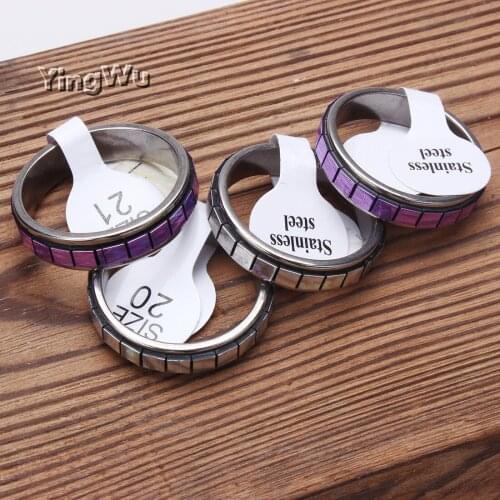 Yingwu 30pcs Lot Fashion Multicolor Rings for Women Men Stainless Steel Wedding Party Rings Jewelry Christmas Gifts