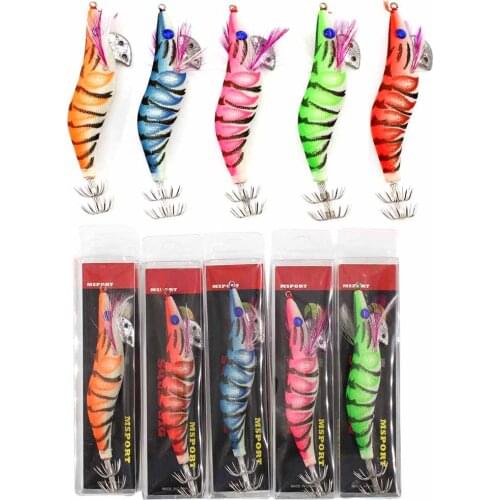 10pcs Squid Jig Fishing Lures Artificial Baits Kit Plastic Shrimp Bait Octopus Cuttlefish Fishing Jigs Size 3# 3.5# 2.5