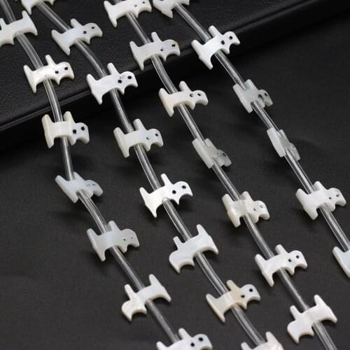 20pcs/lot Natural White Seawater Shell Loose Beaded Cat Shape Shell Animals Beads for Making DIY Jewerly Necklace Accessories