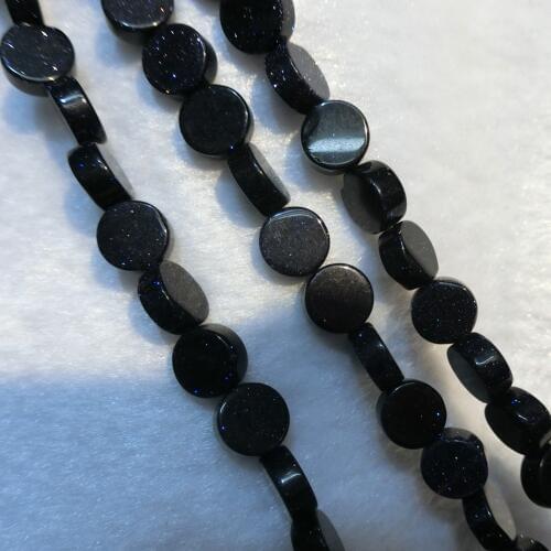 240pcs Flat Round Blue Sandstone Natural Stone Loose Beads Accessories For Jewelry Making DIY Bracelet Necklace Free Shiping