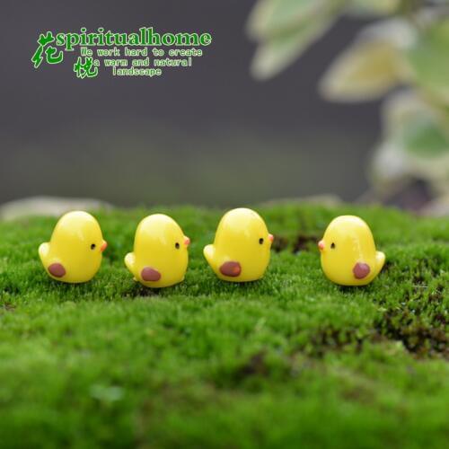 6pcs/lot Cartoon Mini Yellow Chicken Moss Micro Landscape Decoration Landscape Accessories