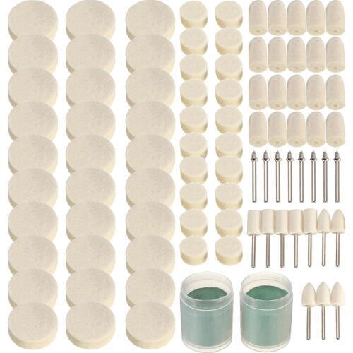 90Pcs Soft Felt Polishing Buffing Clean Wheel Kit For Rotary tools