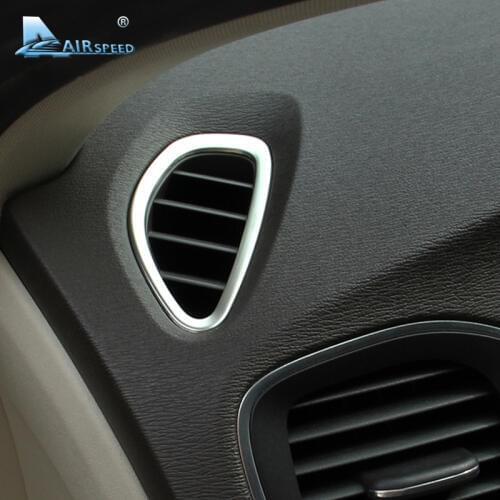 Airspeed for Volvo V40 Accessories for Volvo V40 2012 2013 2014 2015 2016 2017 Stickers Interior Stainless Steel AC Outlet Frame