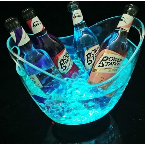Large 12 liters Led ice buckets color changing LED light up Wine Cooler Barrel shaped Champagne wine beer ice bucket