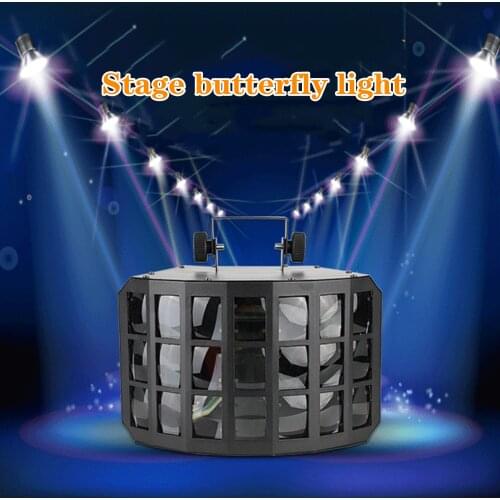 DJ disco ball colorful 2x12w rgbw mini LED three-panel multi-color butterfly laser light with remote control