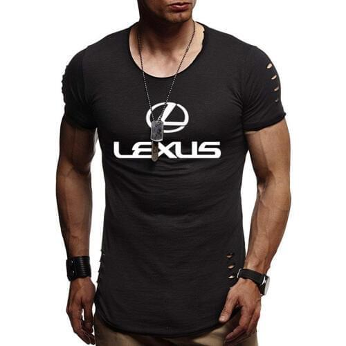 Mens short sleeve Lexus Car Logo printing Summer Mens Short Sleeve Fashion casual Crew neck Tops Comfortable Cotton T-Shirt